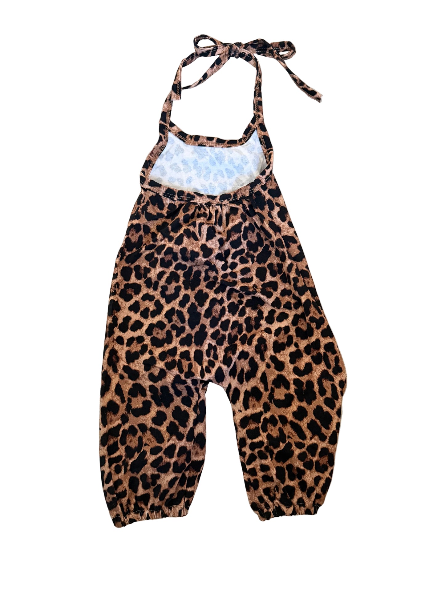 Leopard halter jumpsuit