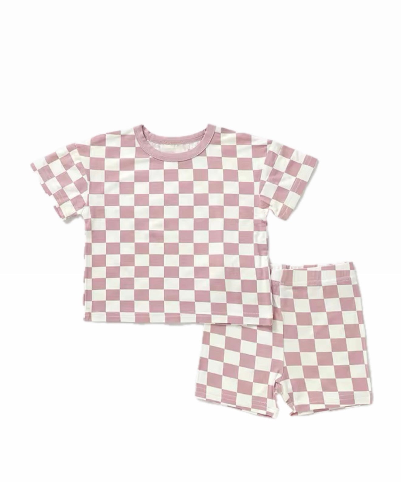 Pink Check Short set