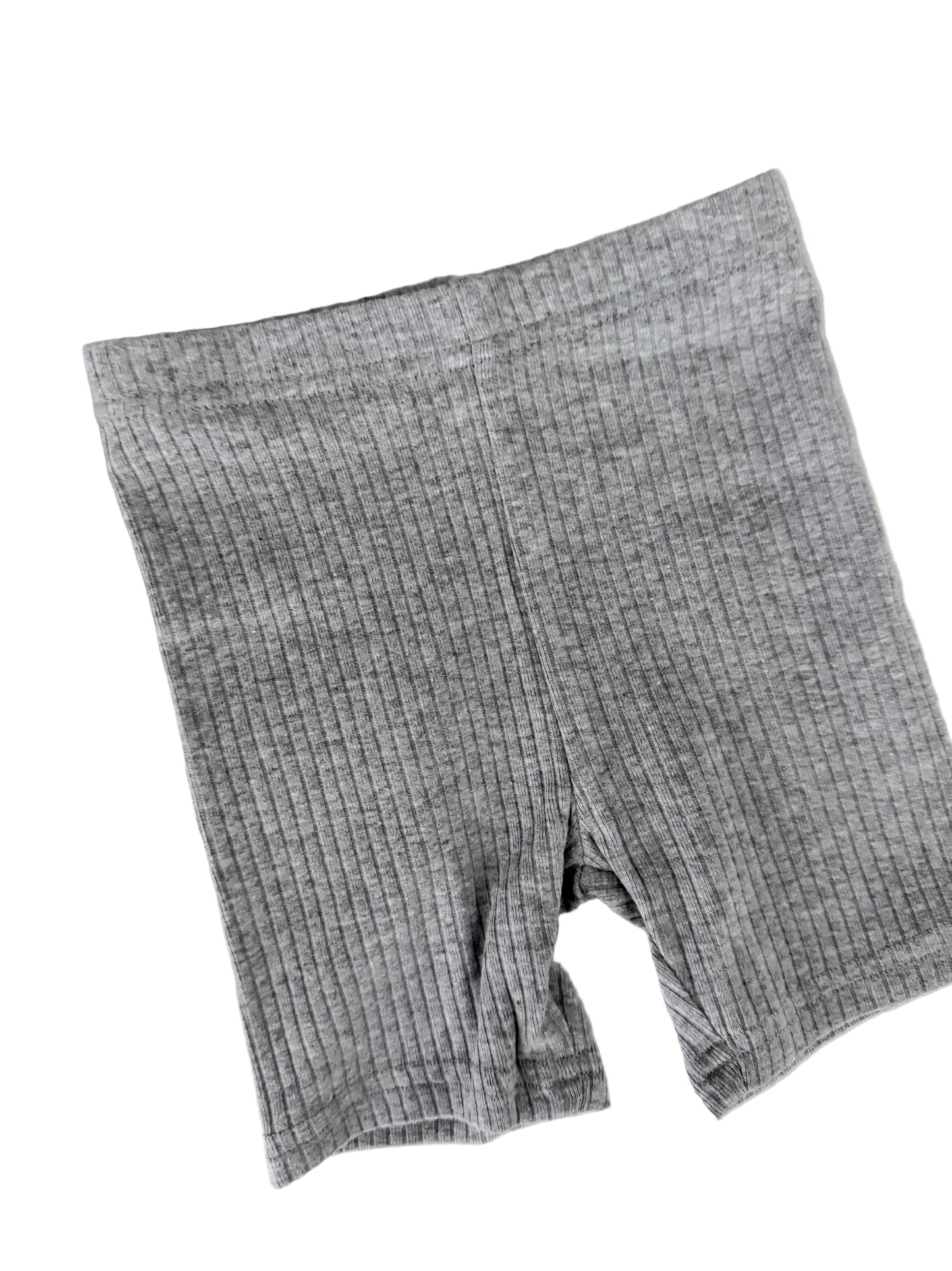 Ribbed biker shorts in light grey