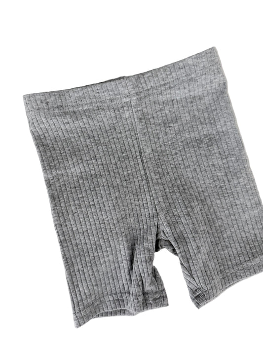 Ribbed biker shorts in light grey