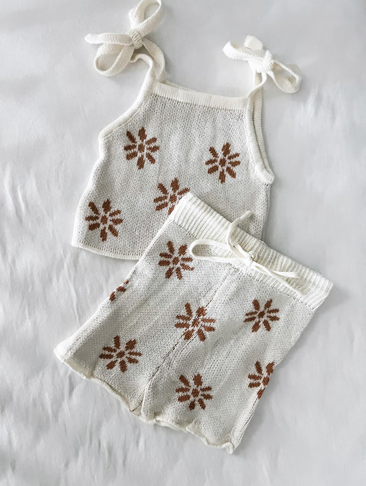 Floral knit set
