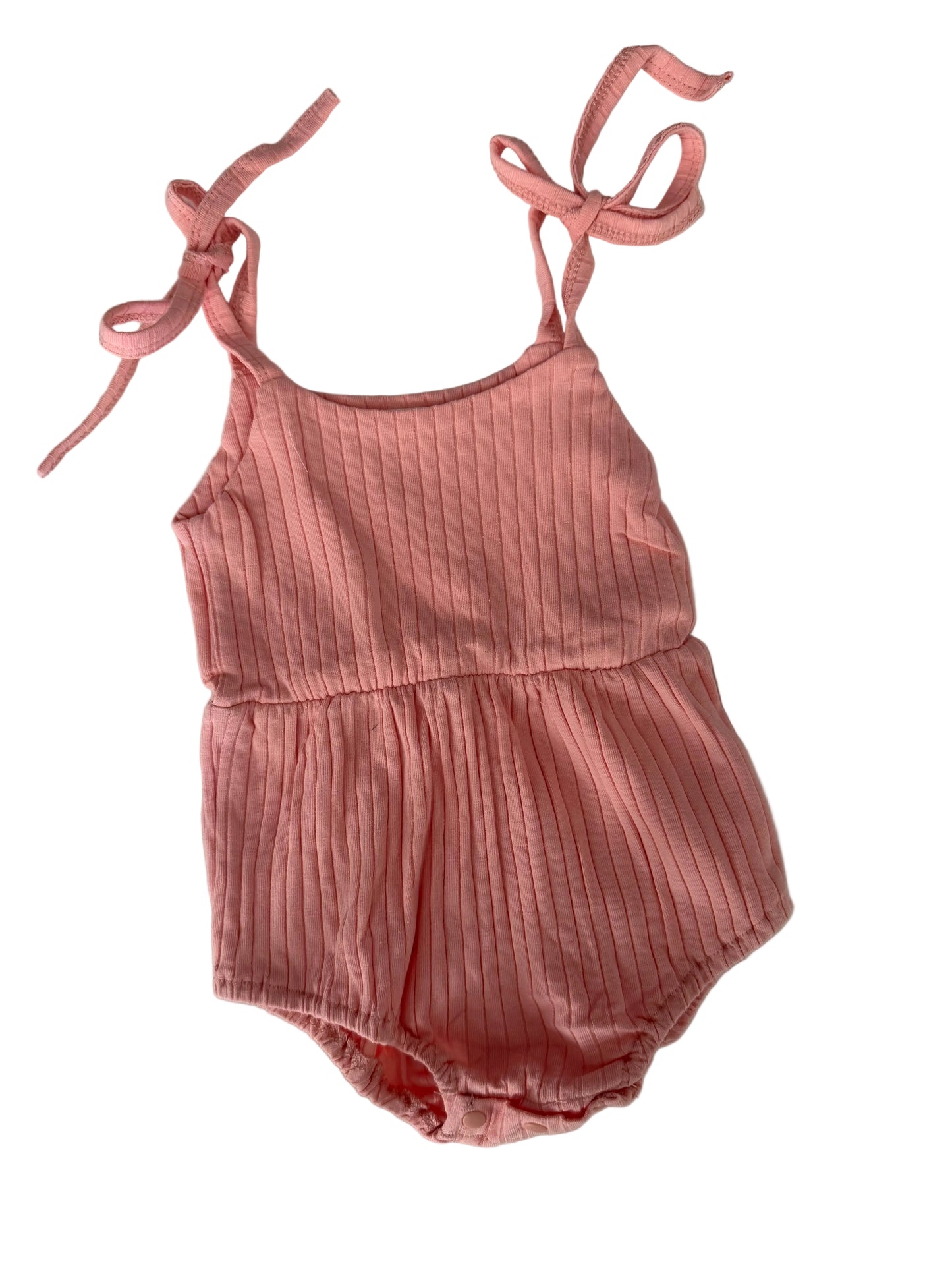 Pink ribbed romper