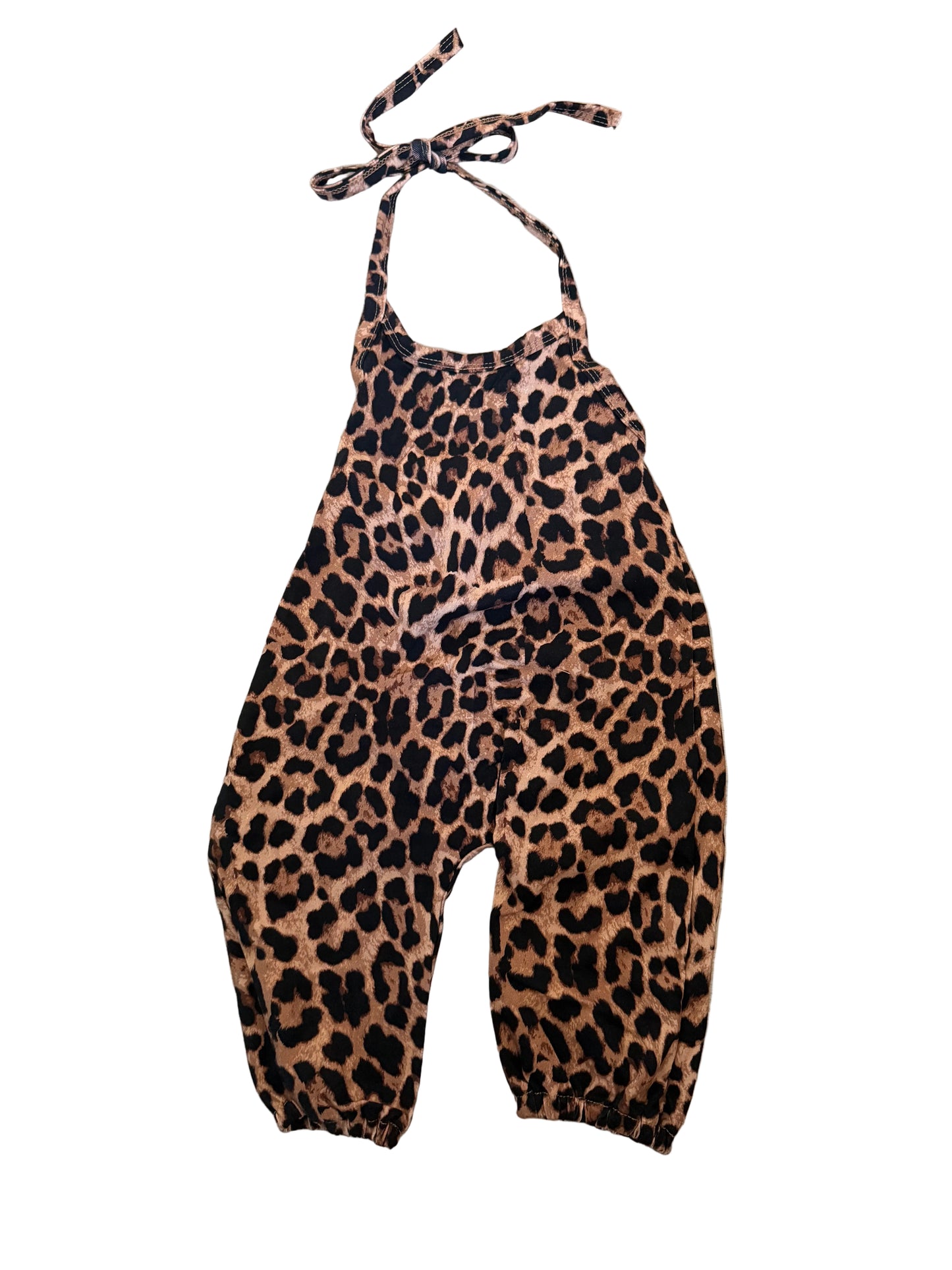 Leopard halter jumpsuit