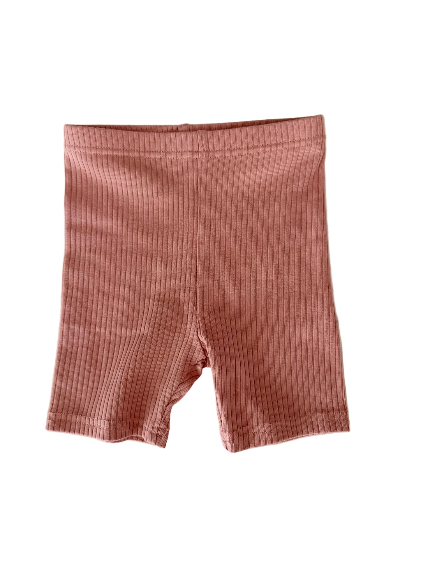 Ribbed biker shorts in pink