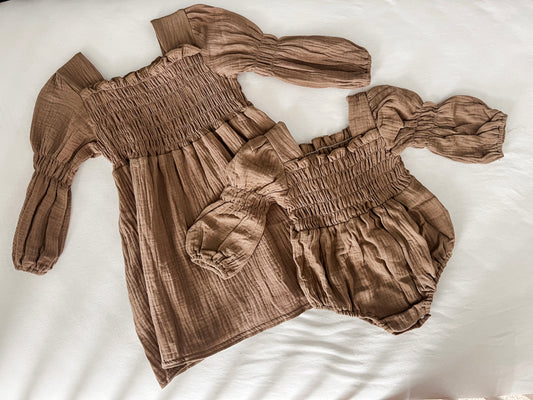 Mocha Dress + Romper